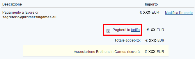 PAYPAL paghero la tariffa